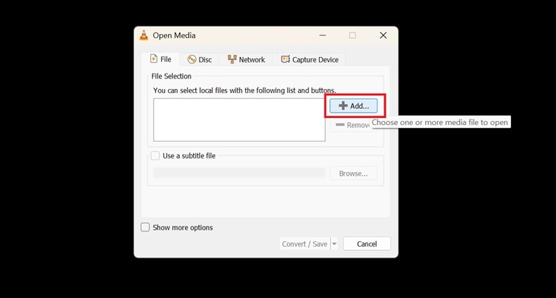 add mkv file to vlc converter