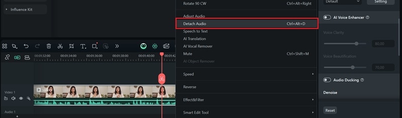 detach audio from video