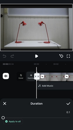 set stop motion duration filmora mobile