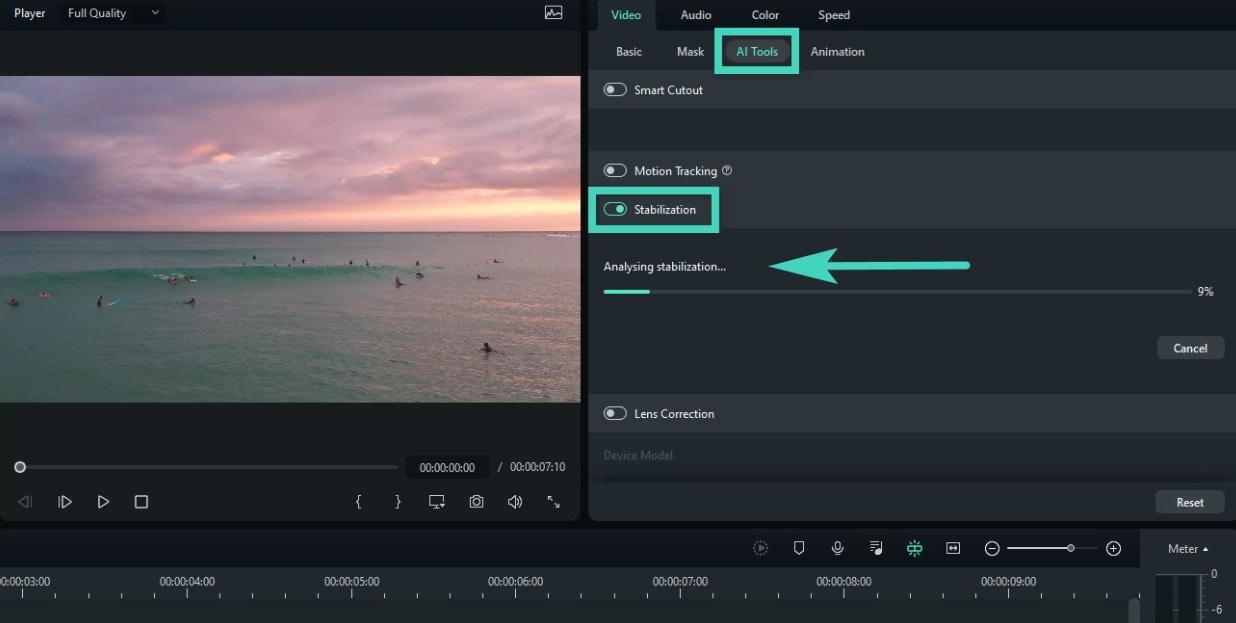 enable video stabilization