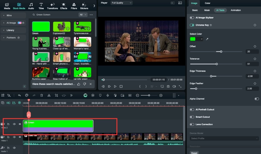 add green screen media