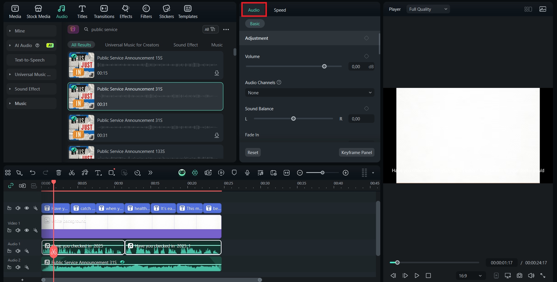 audio settings
