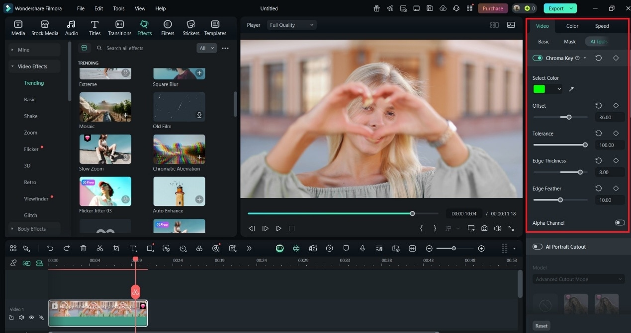 filmora chroma key
