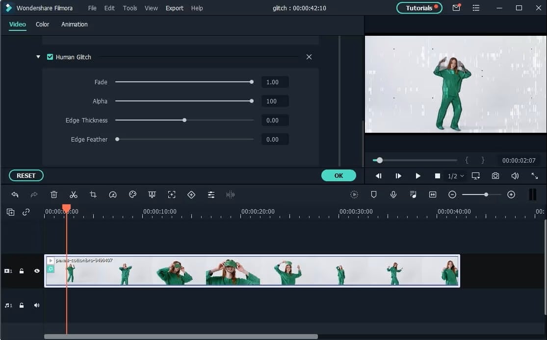 trim or edit the effect on video