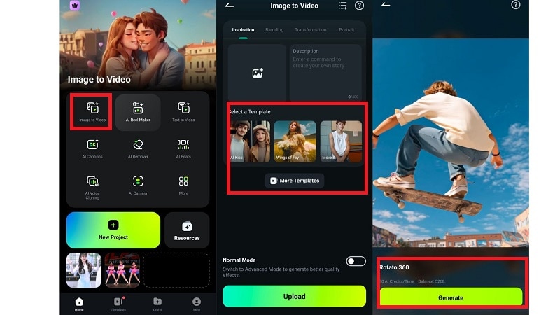 access image to video on mobile