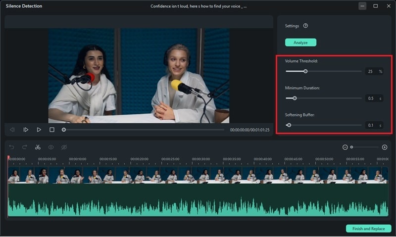 adjust the silence detection settings