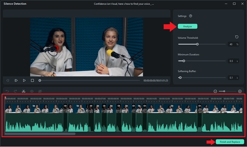 adjust the silence detection settings