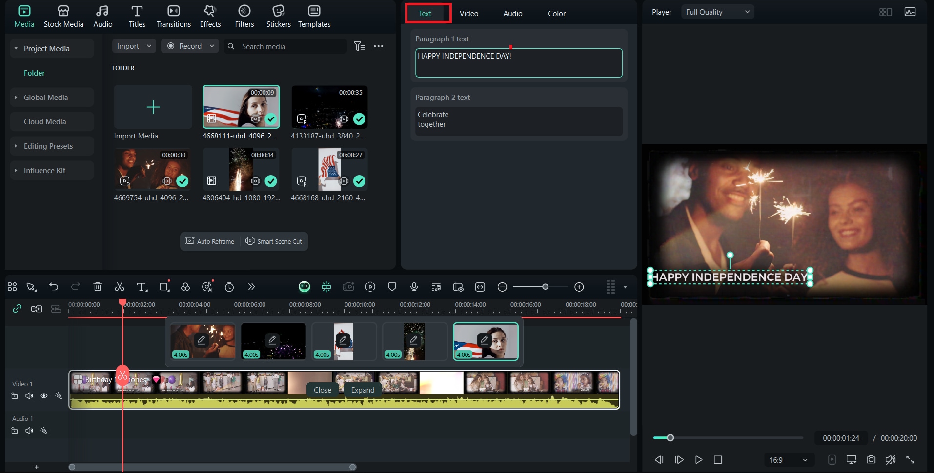 customize the clips