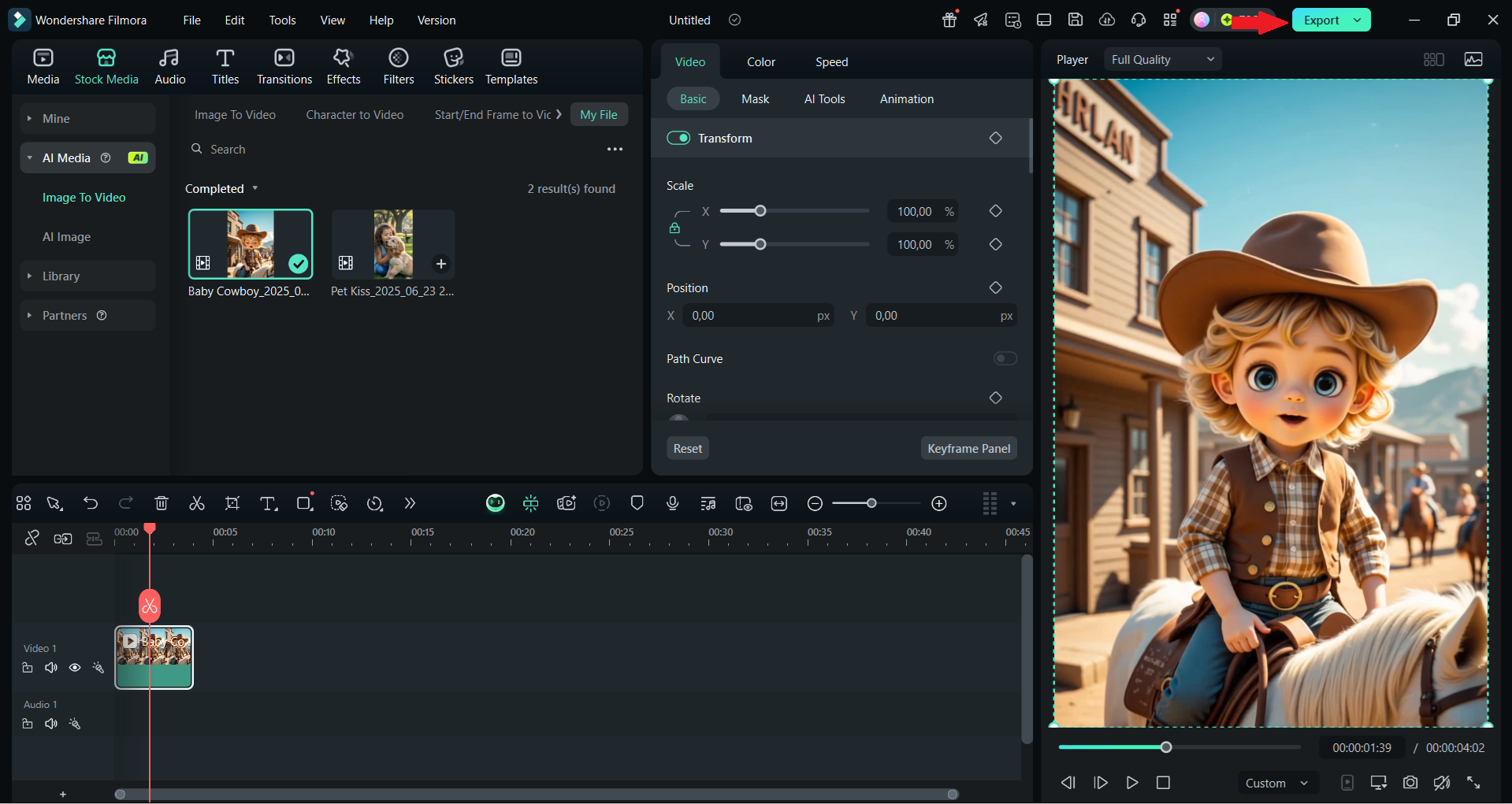 export the result