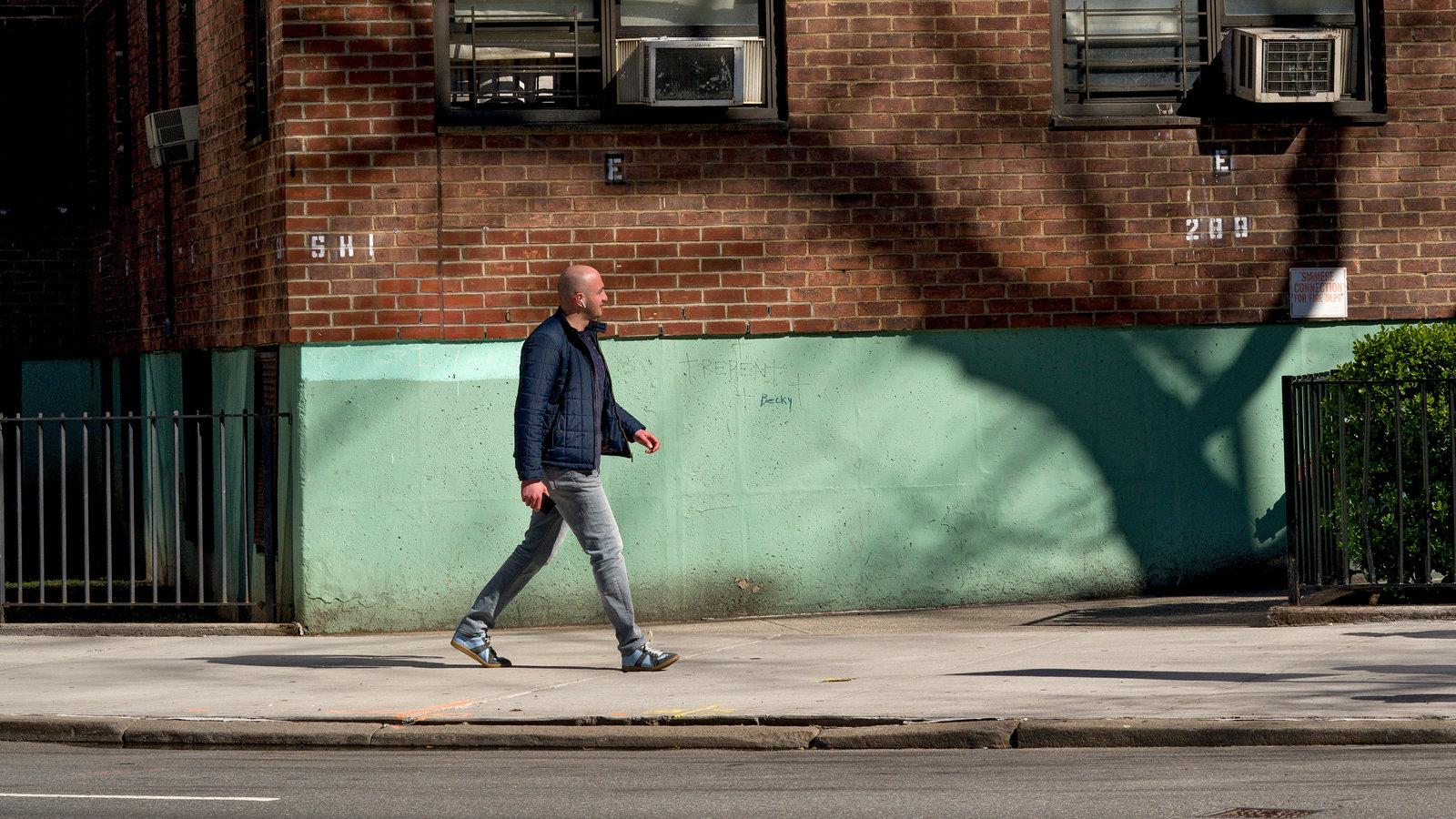 a man walking on the street