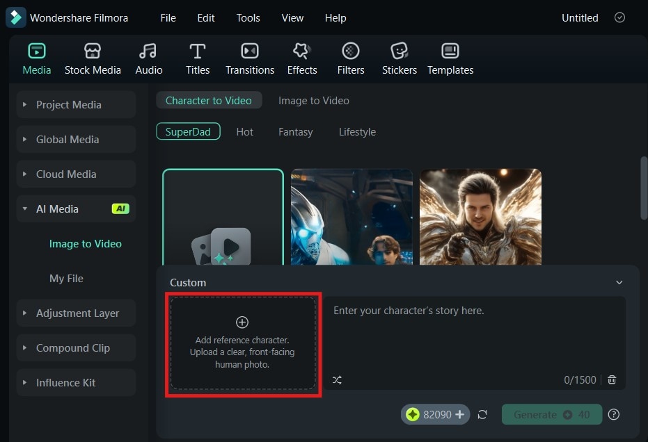 import photo for custom ai walking