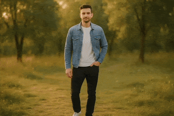 shades strut ai walking video template