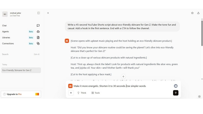 create script using mistral