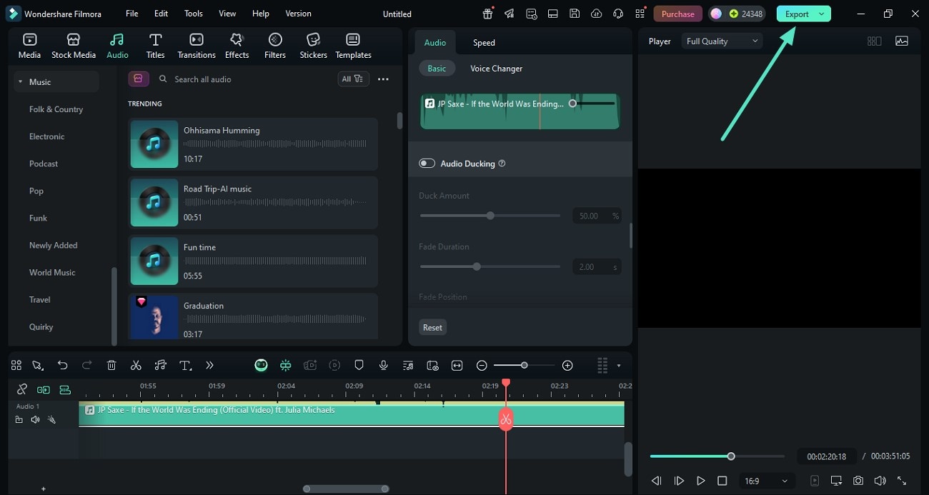 export audio files