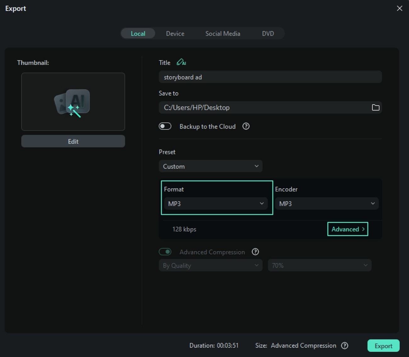 select format other settings