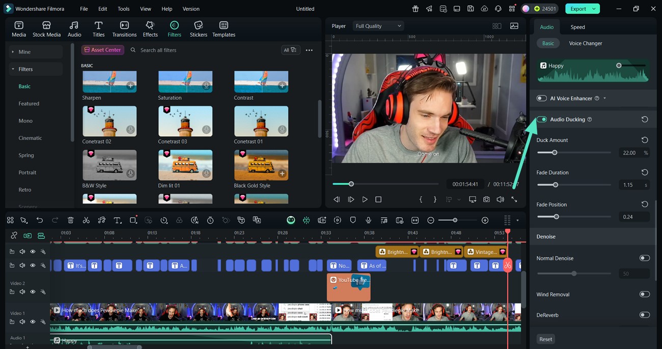 enable audio ducking adjust pitch