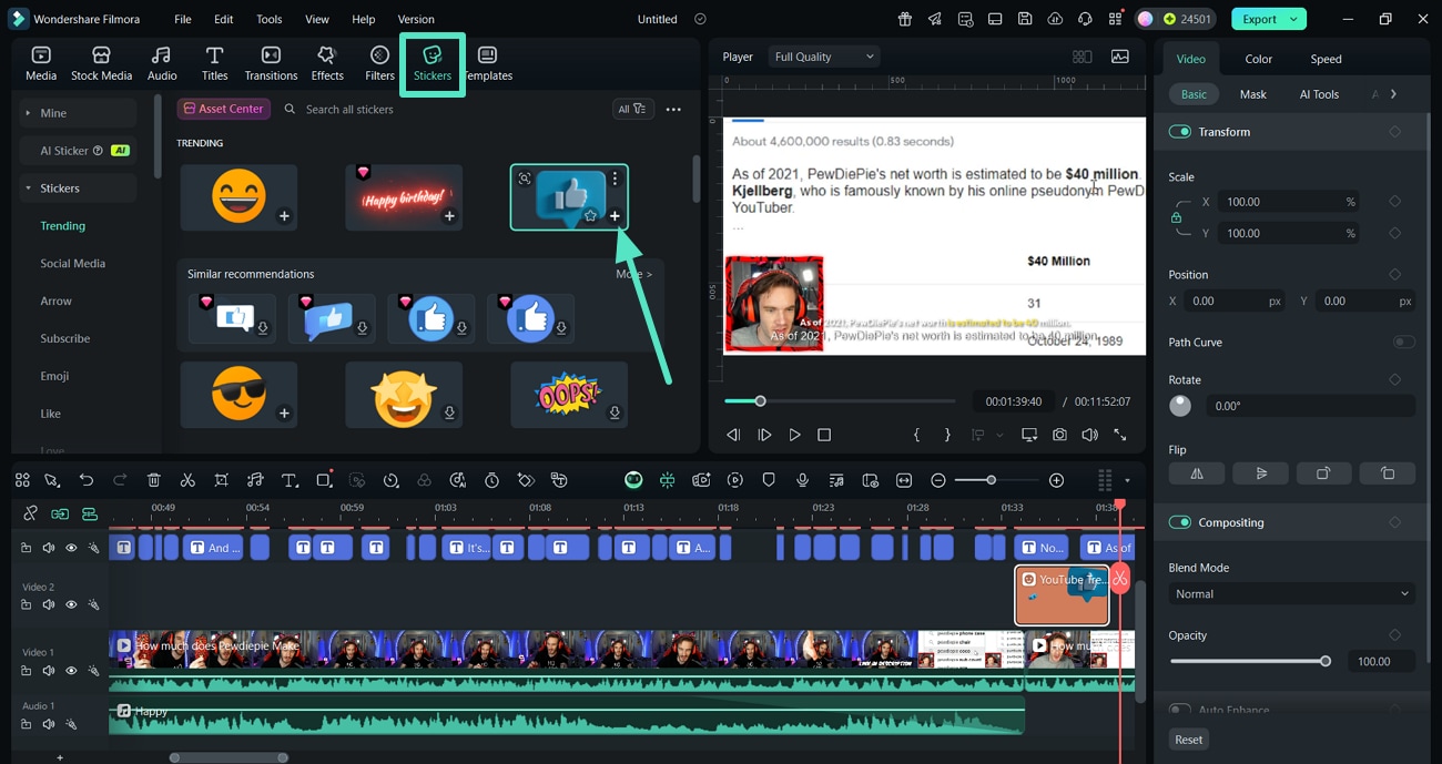 integrate stickers vlog