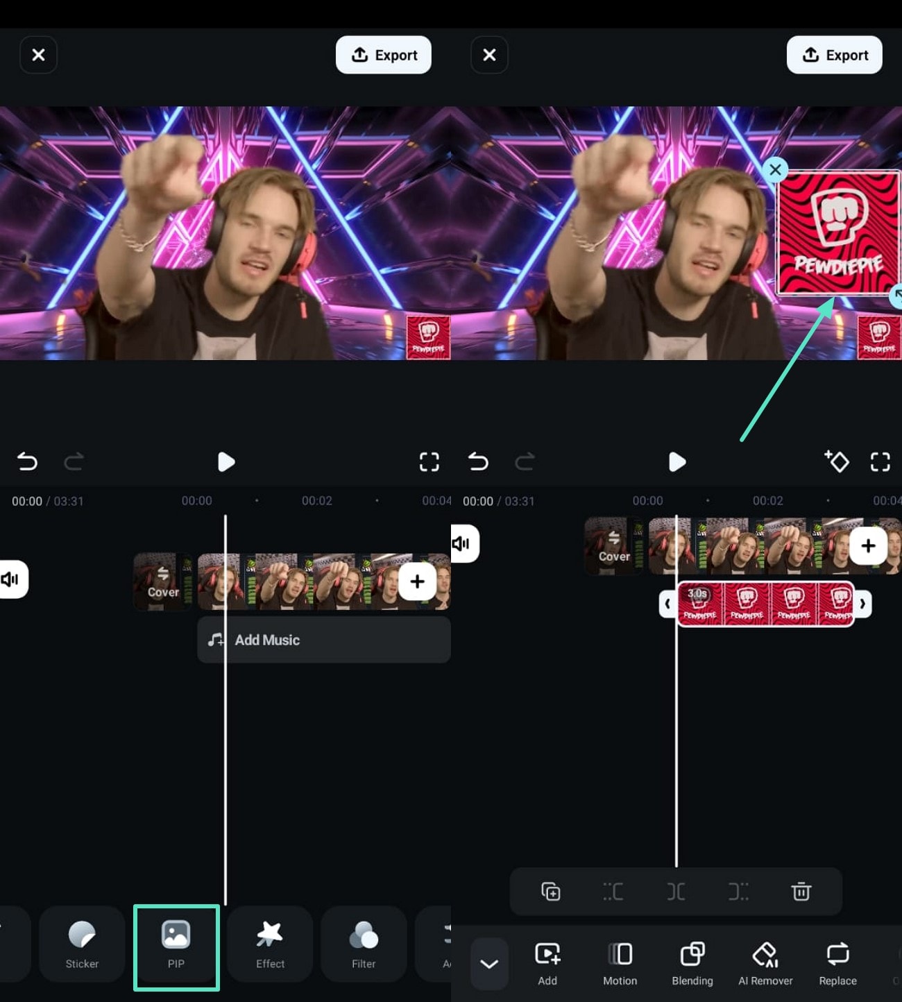 tap pip add reaction video