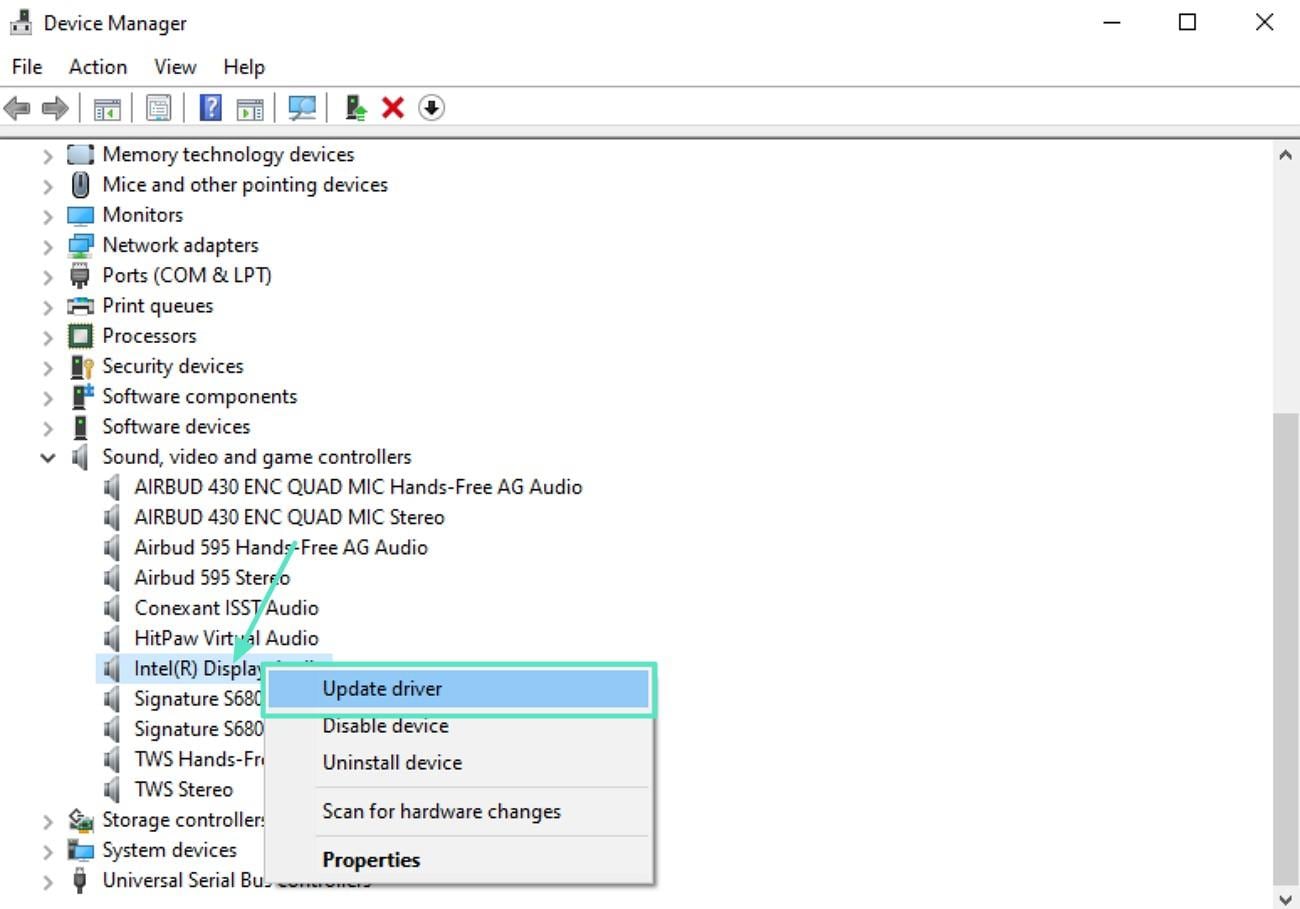 update sound drivers from desktop
