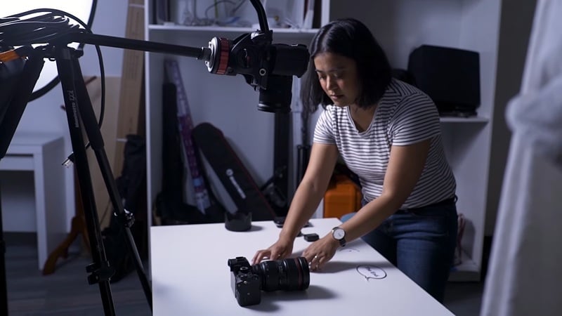 lighting and background setup