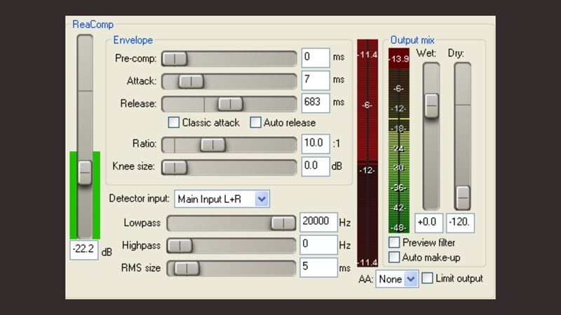 reacomp compressor vst plugin