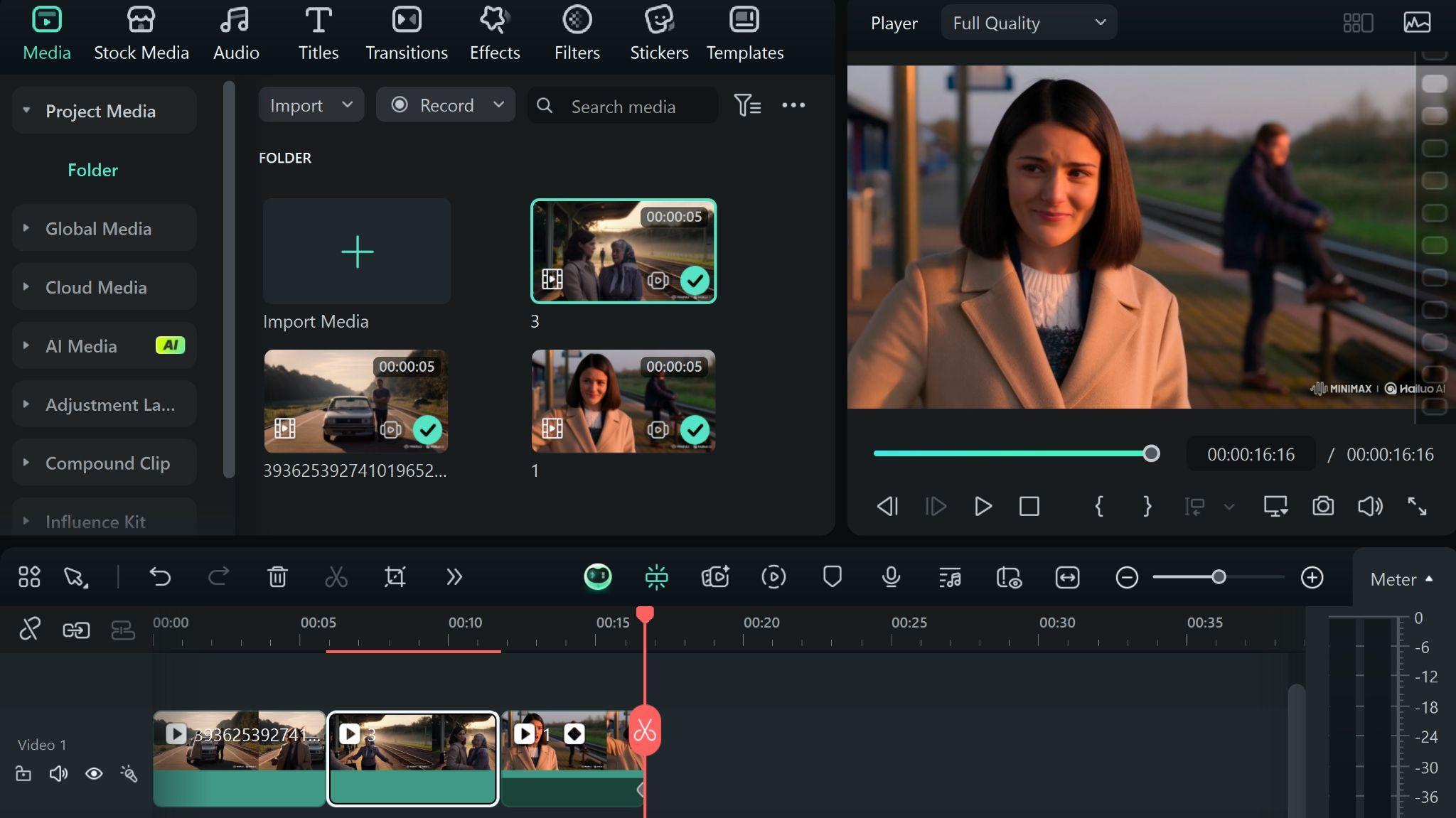 import clips into filmora