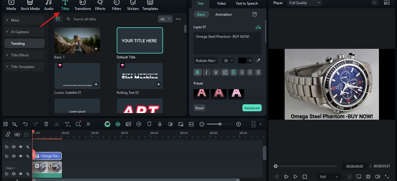 adding caption to video
