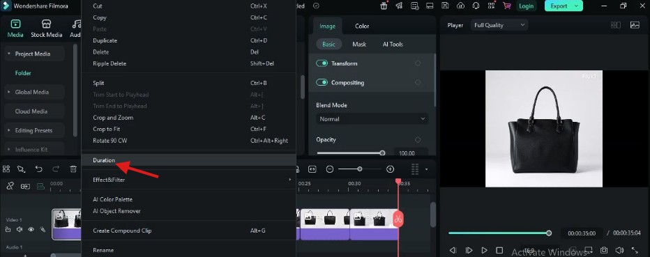 modifying clip duration