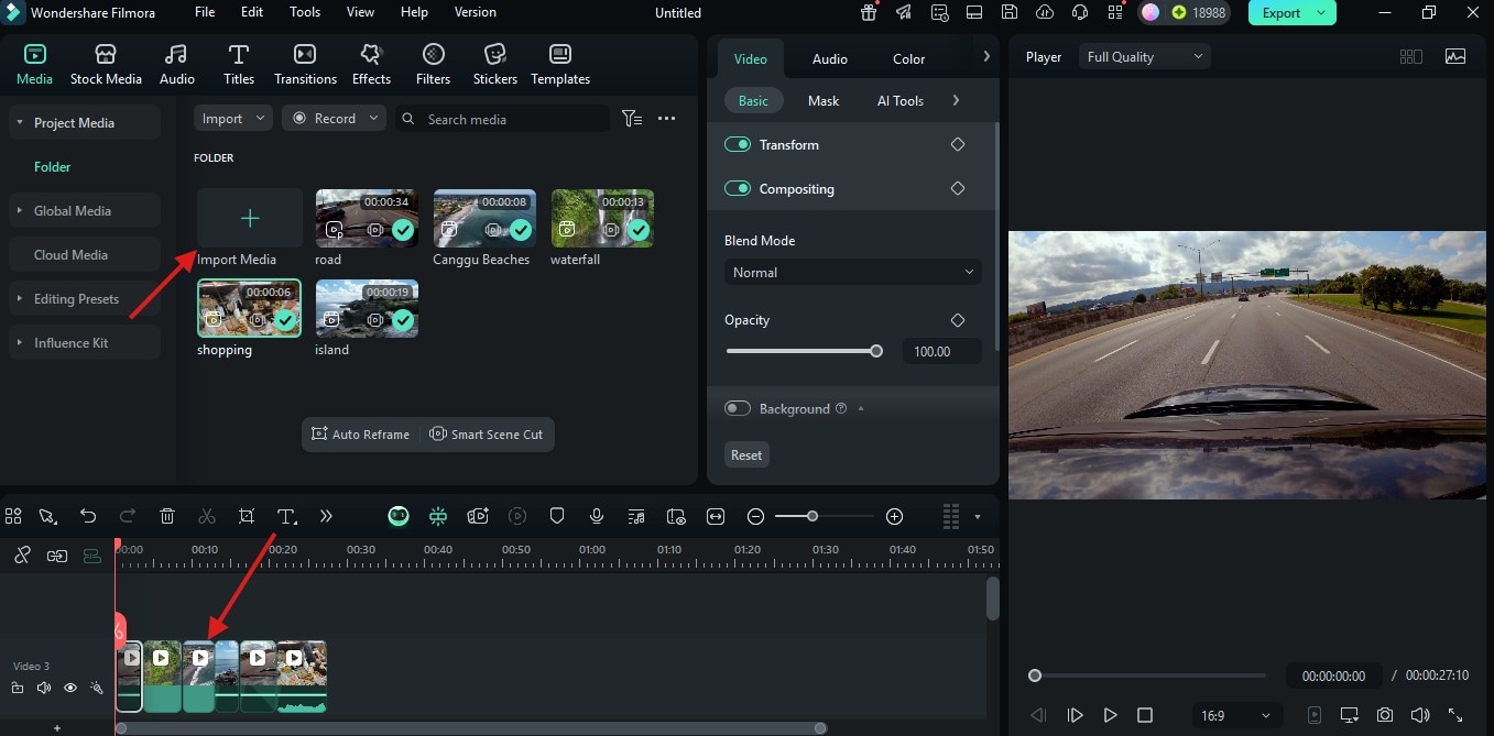 importing files to filmora