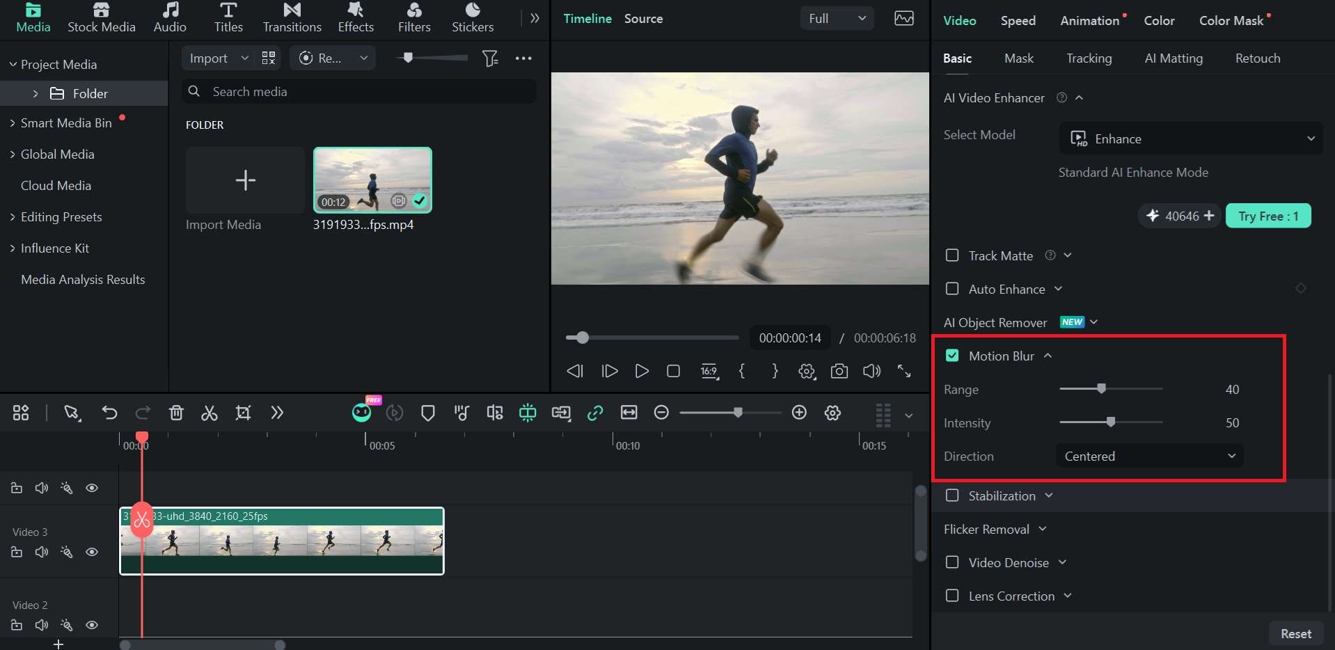 adjust the motion blur settings