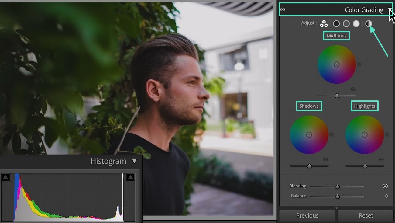 set color grading wheels