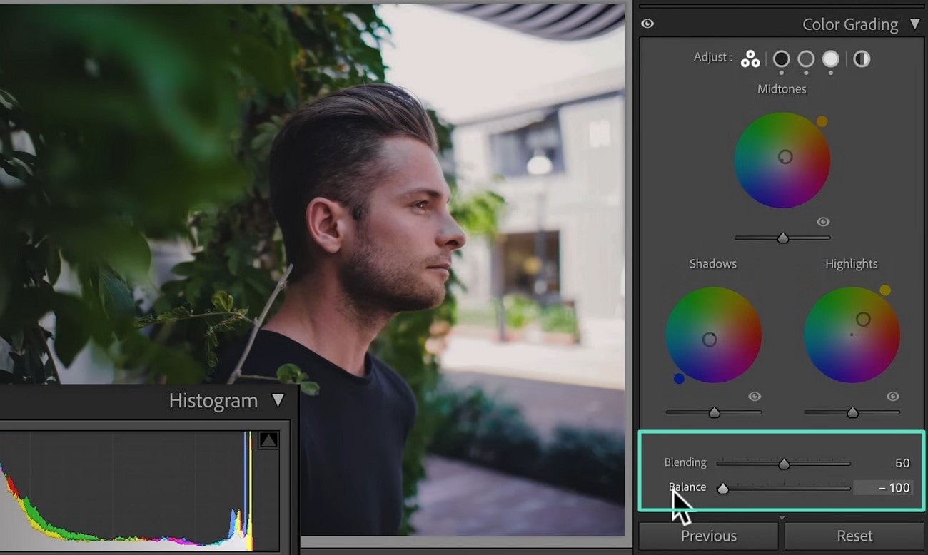 adjust blending and balance sliders