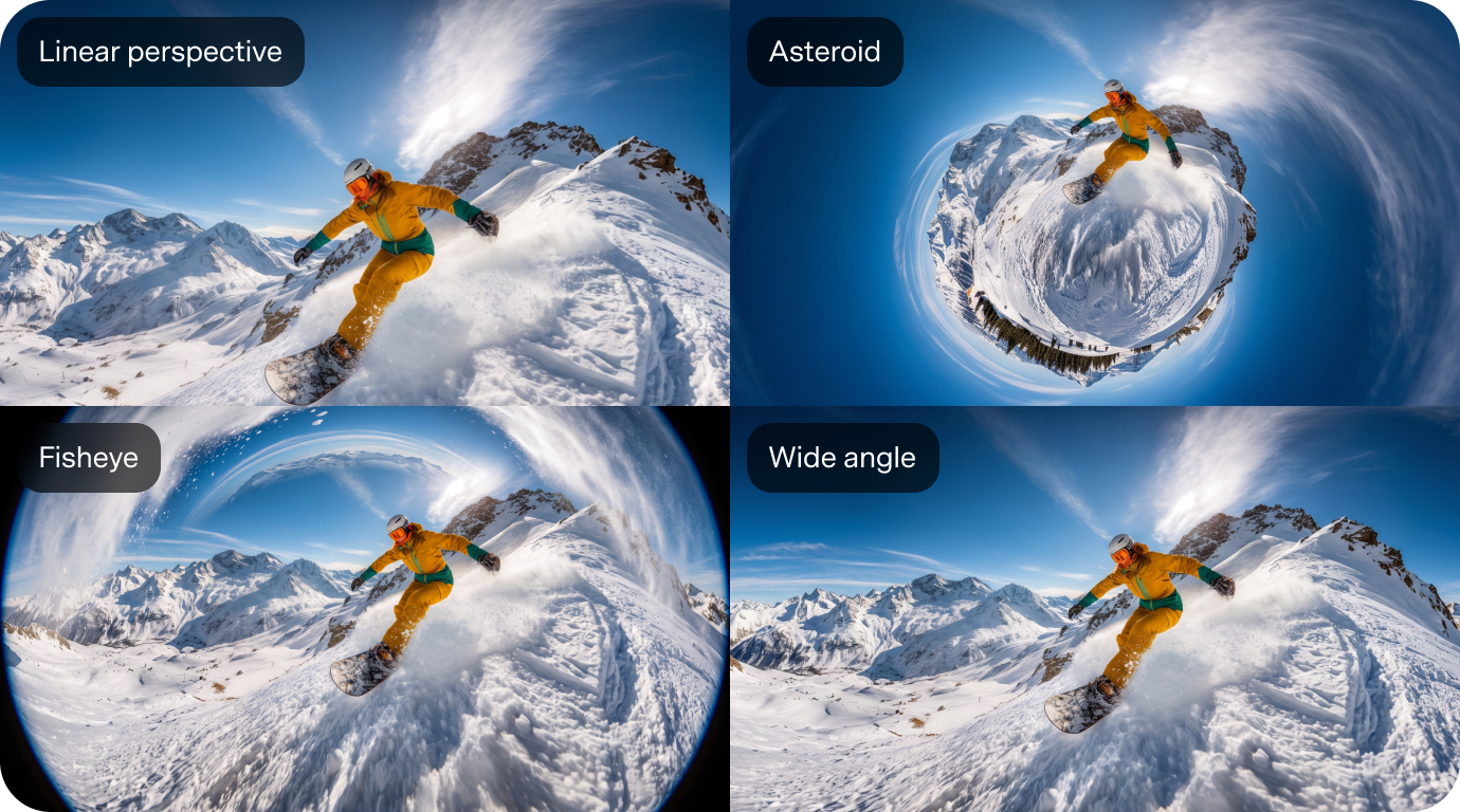 Create Tiny Planet, Fisheye, and Wide-Angle Views