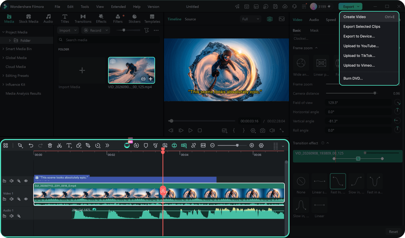 Edit and Export Your 360 Video