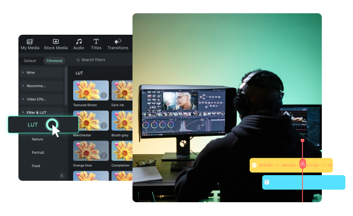 video editor uses Filmora 3d luts