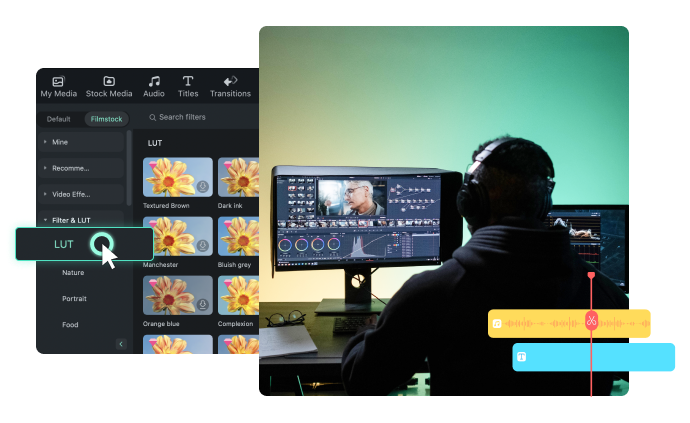 video editor verwendet filmora 3D luts