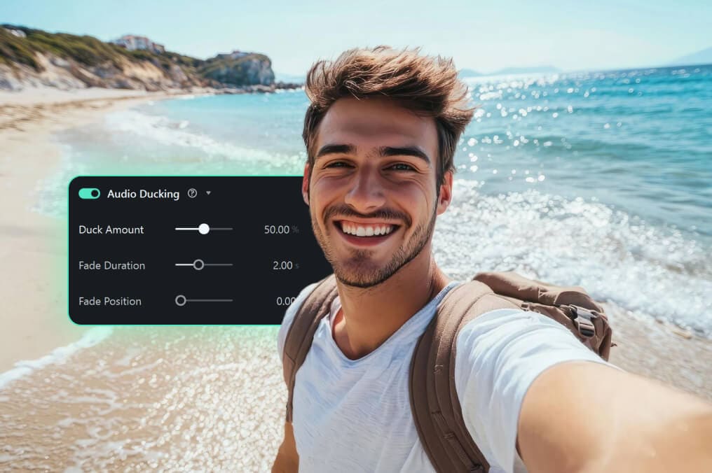 adjust video audio for youtube or vlog