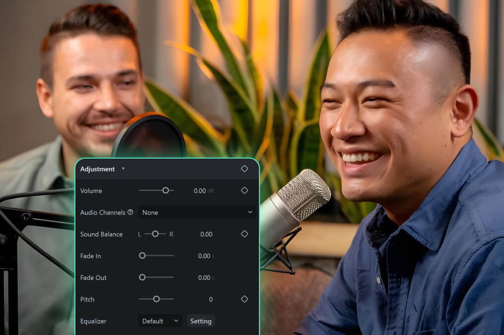 adjust sound for interview and podcast