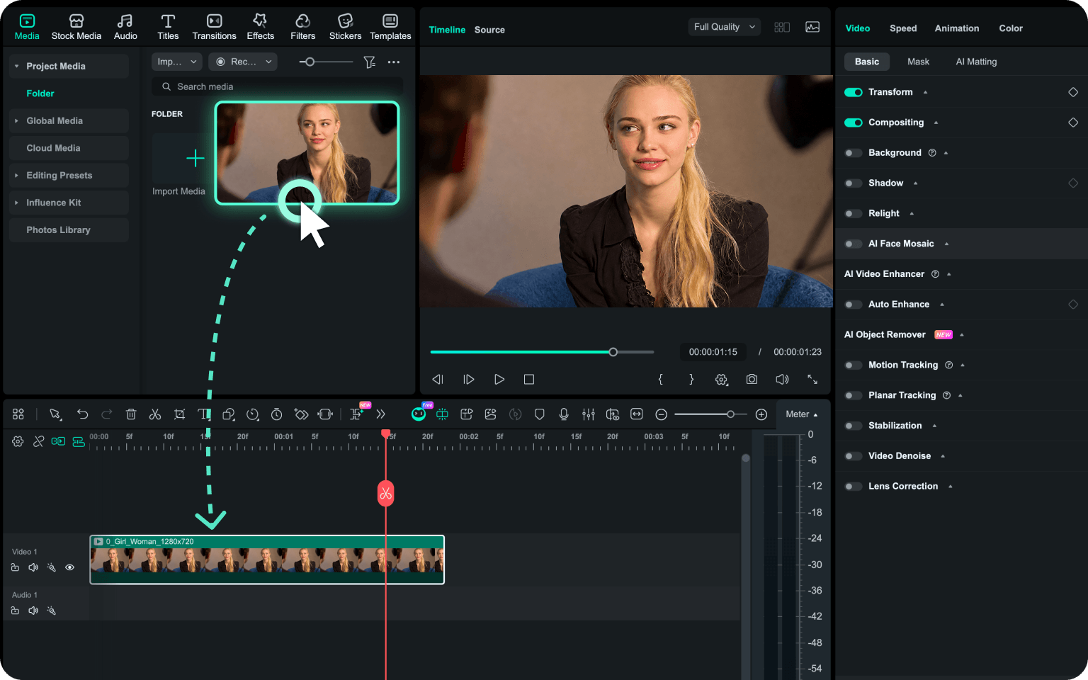 Select a Video Clip on the Timeline