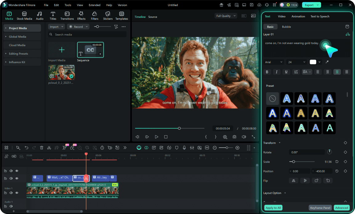 customize ai-generated captions