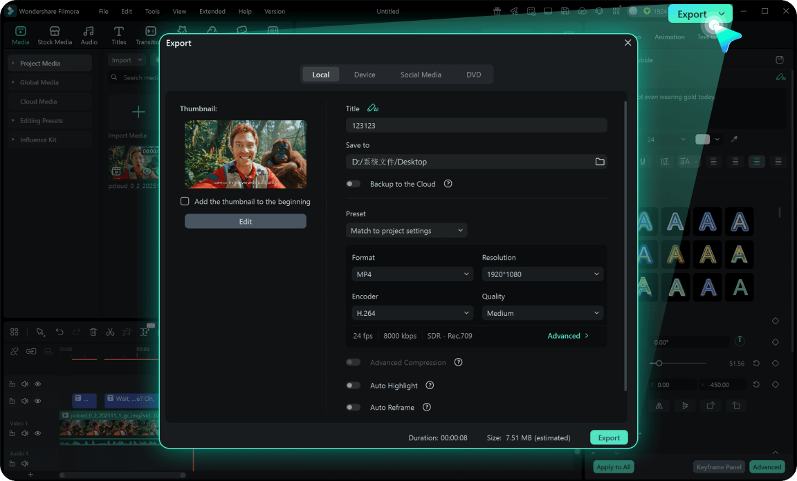 save video with ai-generated captions