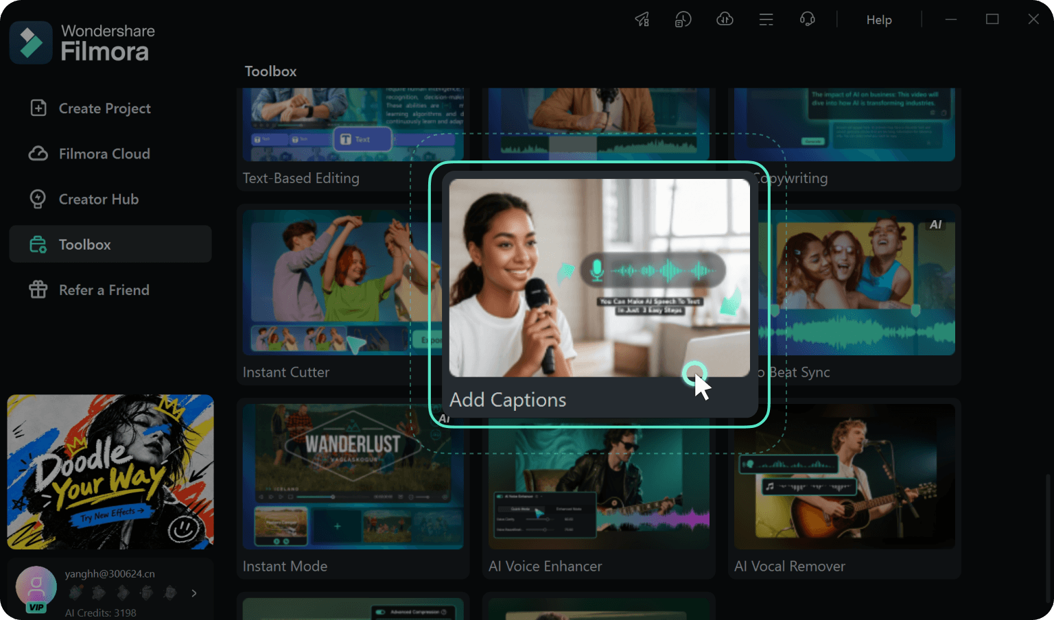choose add captions