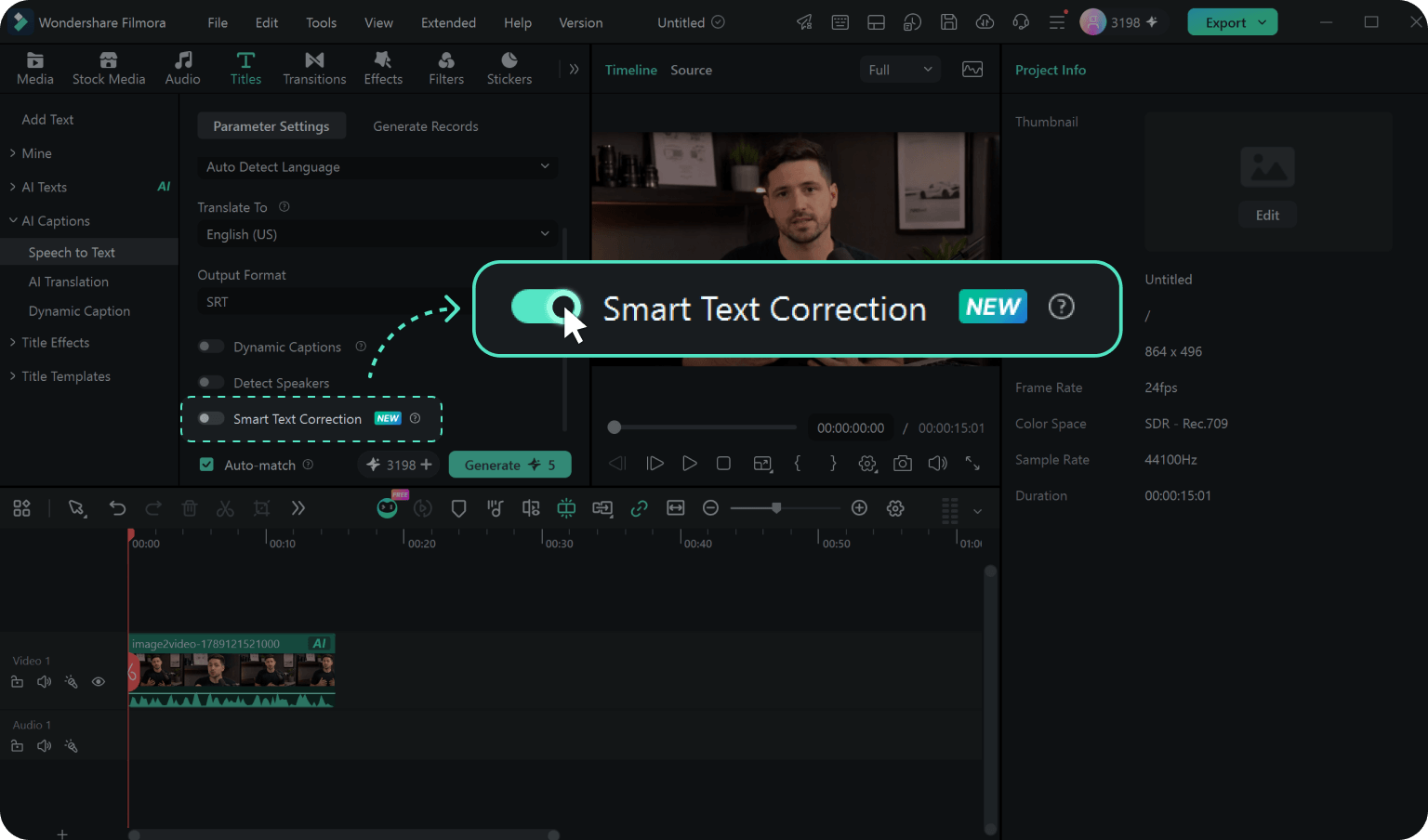 import video file to add captions
