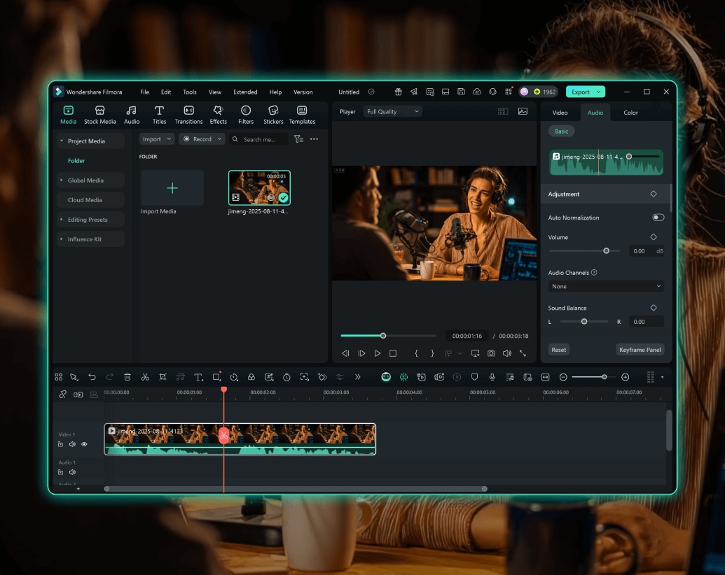 ai in on audio and video editing suite
