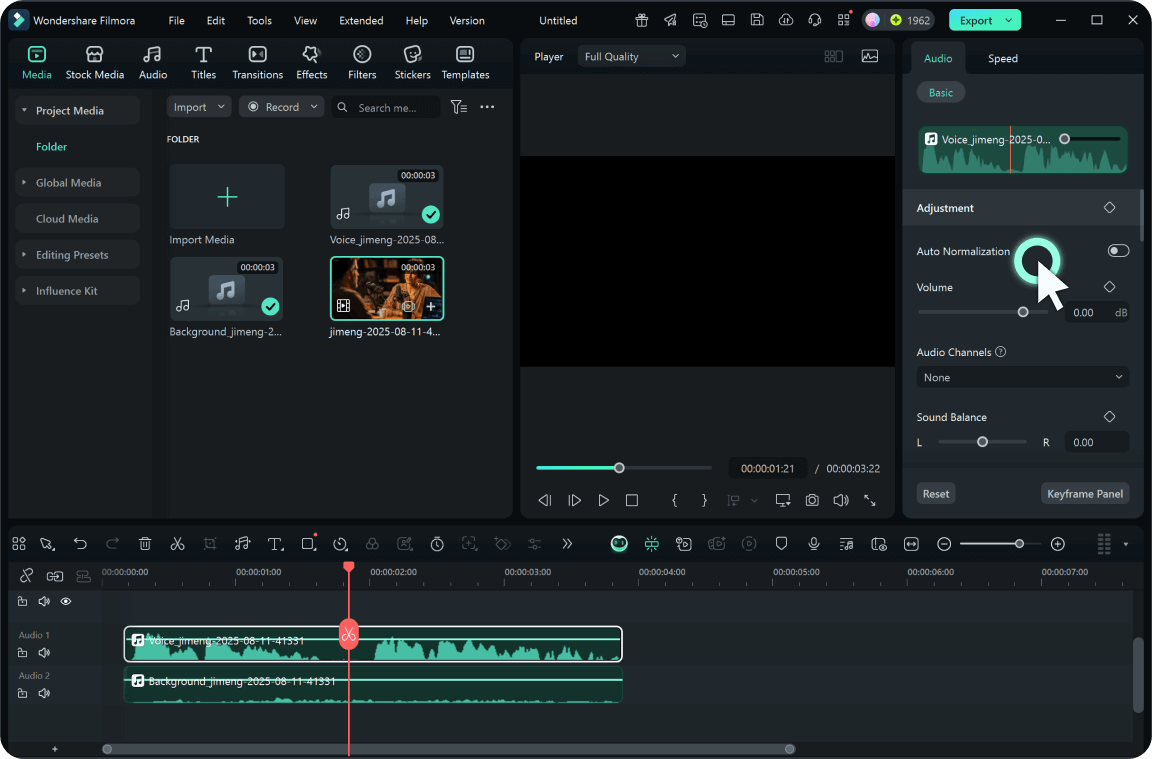 ai separates vocal from song automatially
