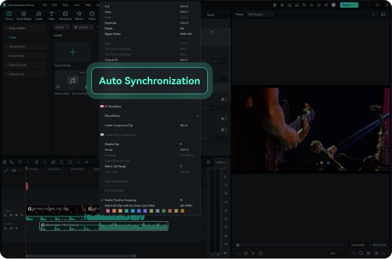 apply audio synchronization