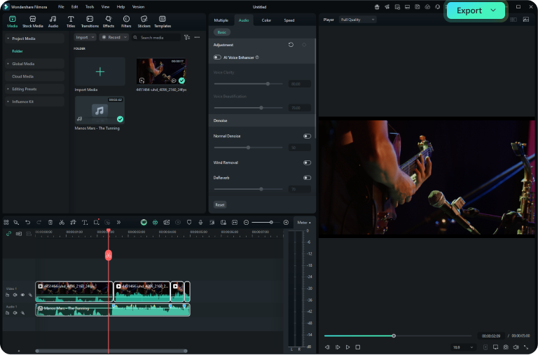 export synchronized video and audio