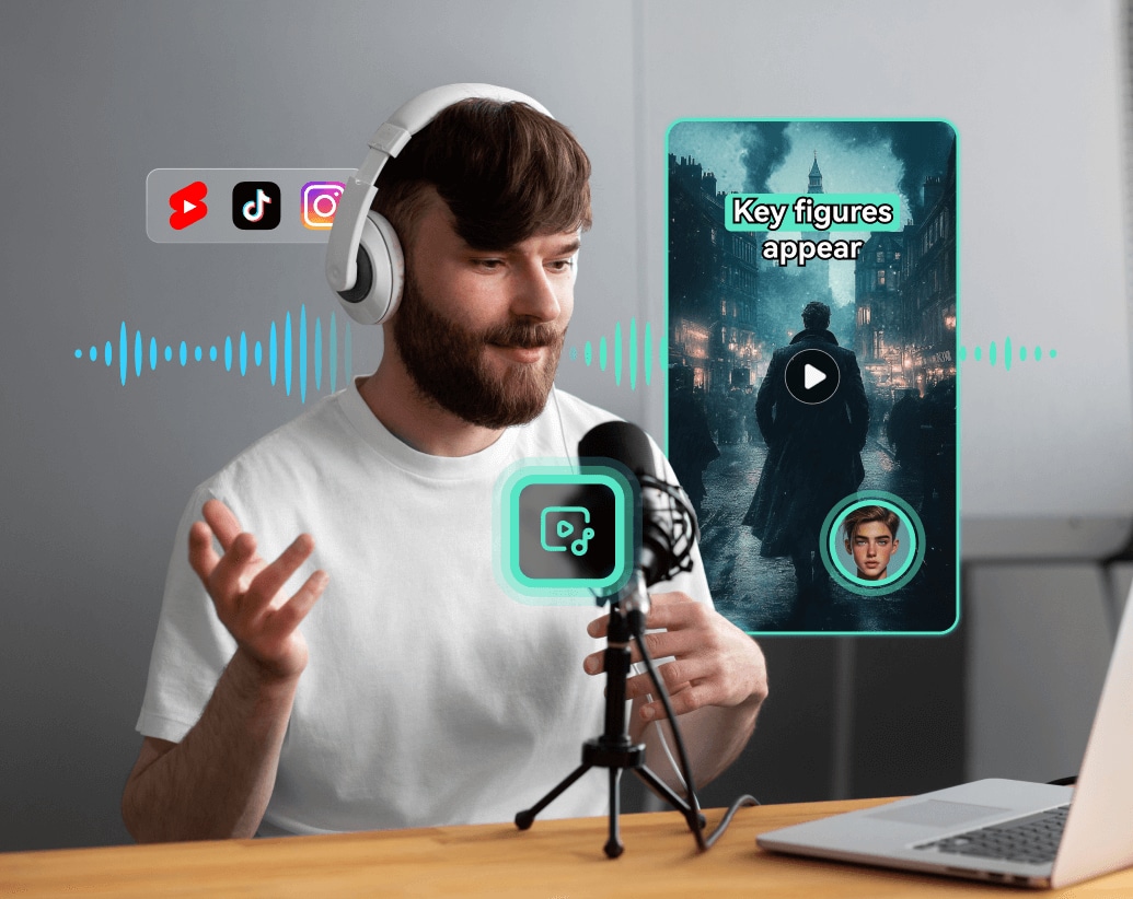 convert podcast to video ai