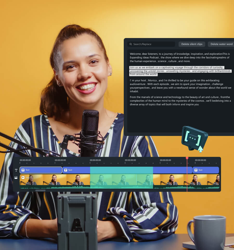 AI Text-Based Editing feature - edit videos by editing transcripts