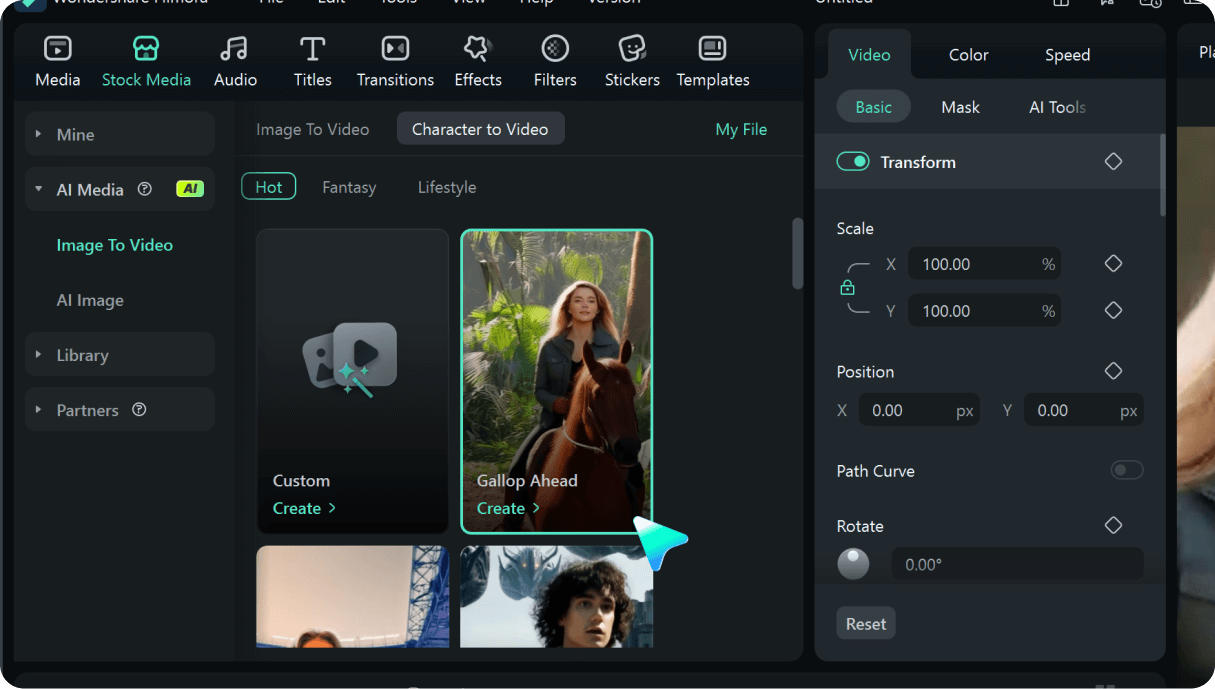 IA do app Filmora